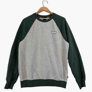 Vans Mens Raglan Crewneck Sweatshirt Gray Green Size Medium